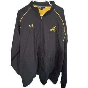 Under Armour black and yellow zip jacket with an A logo size XL